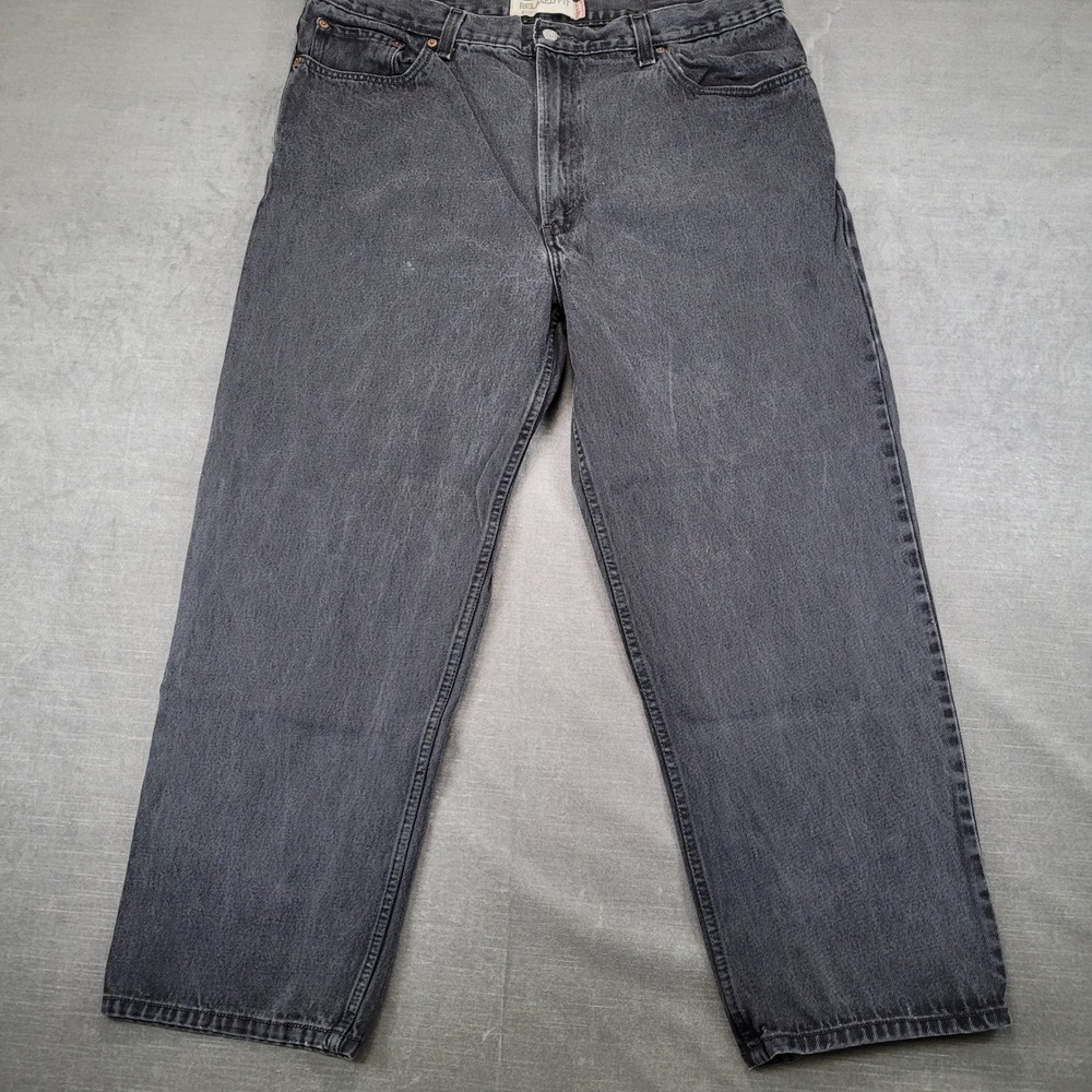 Levi's 550 Relaxed Fit Jeans‎ Mens Actual Sz 39x28 Black Faded Denim